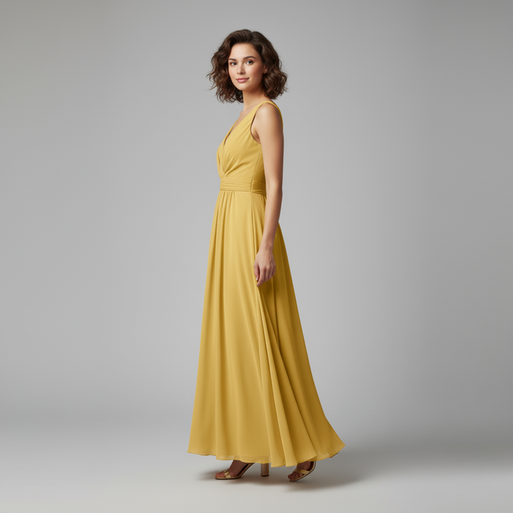 Sofia | Damen V Ausschnitt Maxikleid