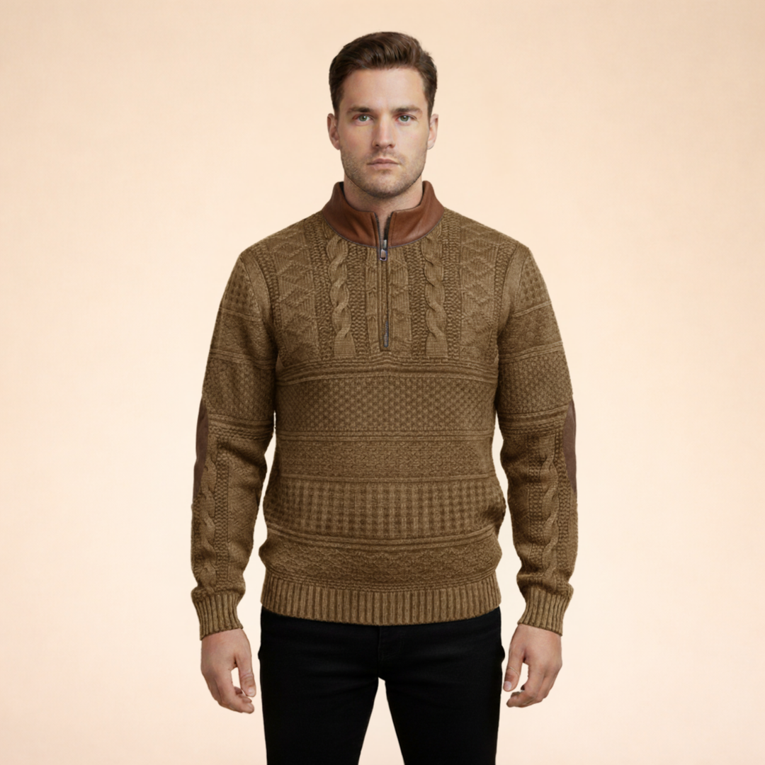 Anselm | Bequemer Pullover mit Reißverschluss