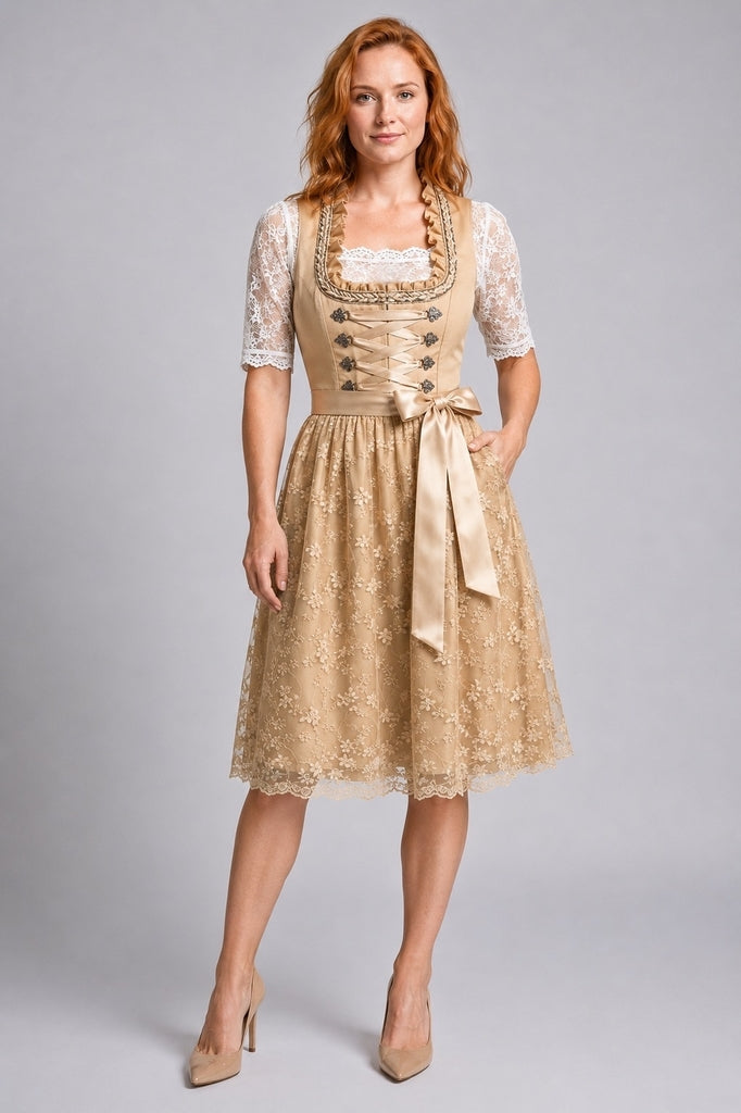 Theresa | Romantisches Oktoberfest Dirndlkleid Mit Spitzenbluse