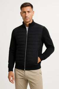 William | Leichte Hybridjacke mit wattierter Front und Strickärmeln