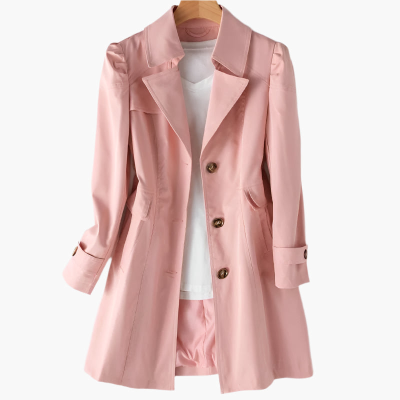 Elena | Langer Eleganter Trenchcoat Für Stilvolle Auftritte
