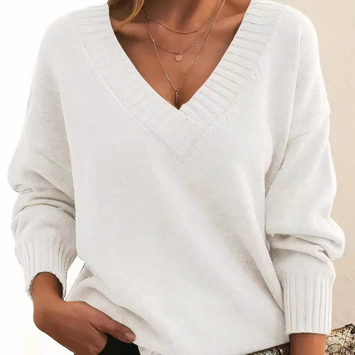 Rosie | Edler Damen V-Ausschnitt Strickpullover Mit Kaschmir-Mischung