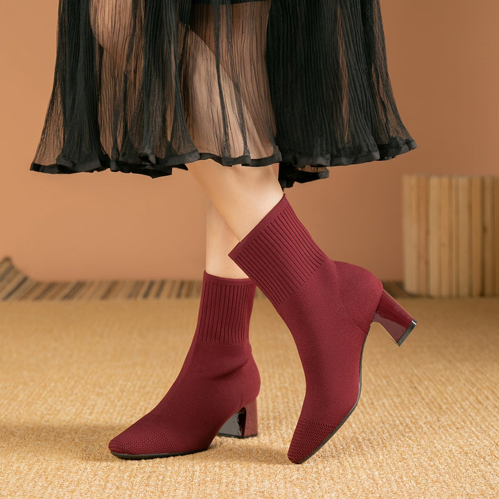 Kerstin | Moderne Und Elegante Stricker-Stiefeletten