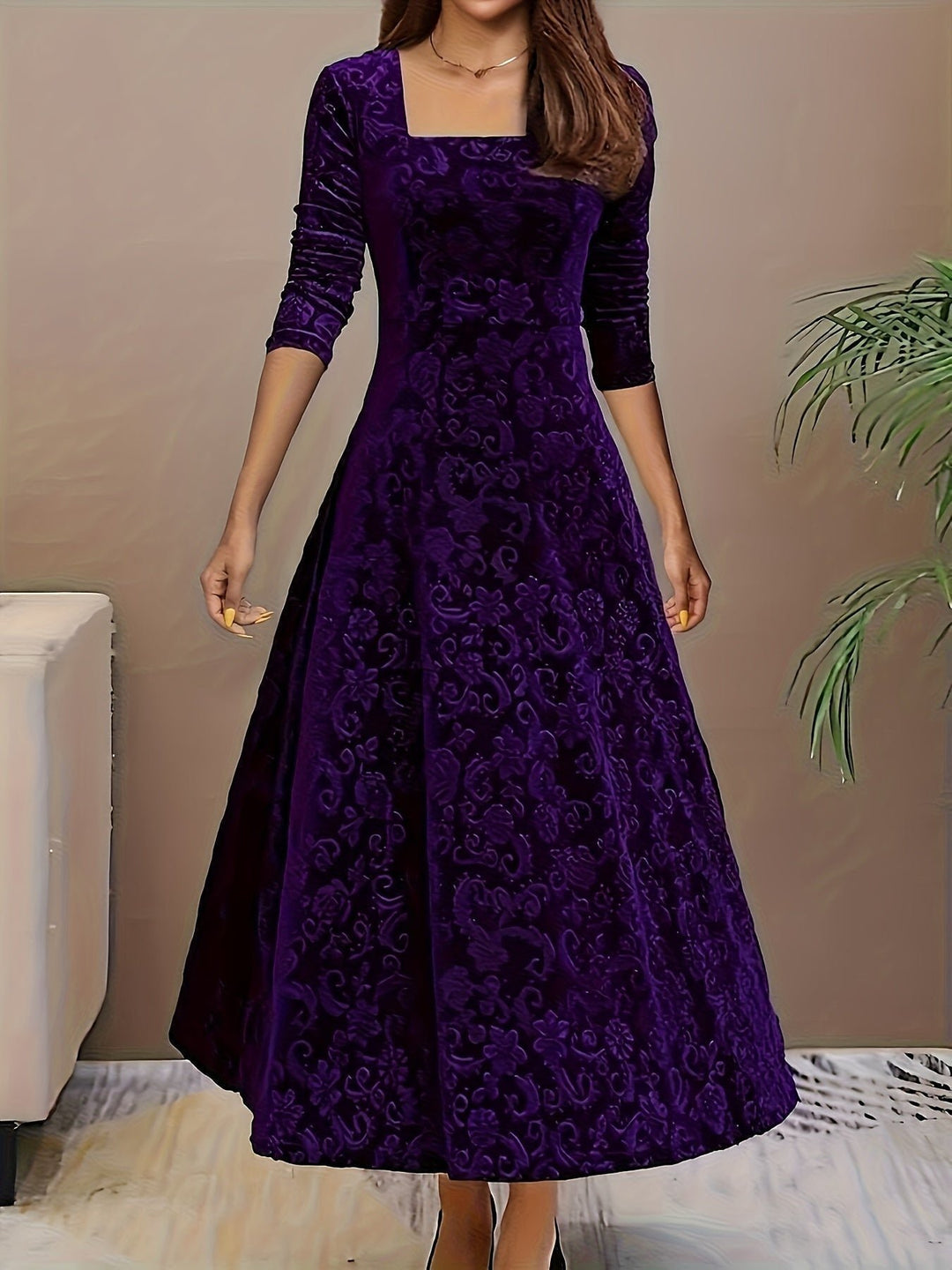 Nora | Samtkleid – Elegantes A-Linie Midi für Damen
