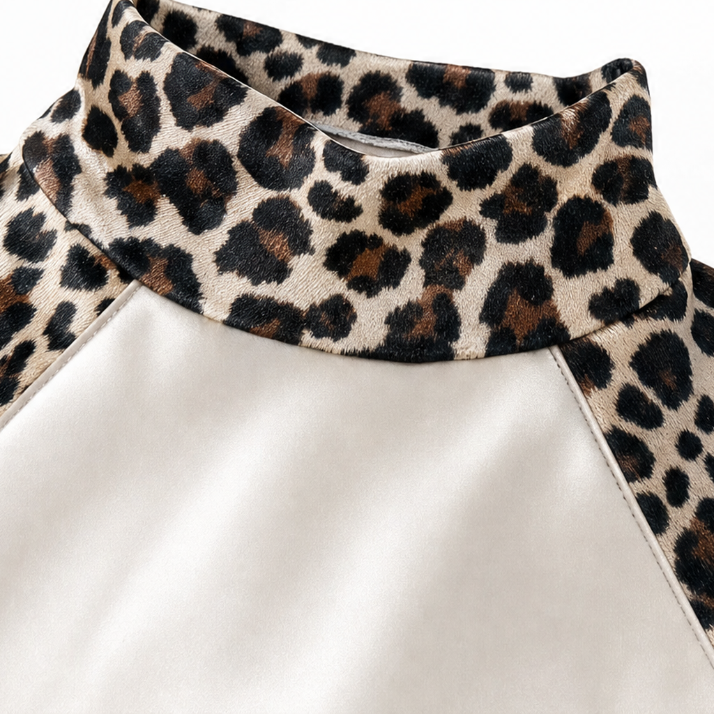 Lunavia | Midi Dress – Leopard-Panel Satin-Look für Damen