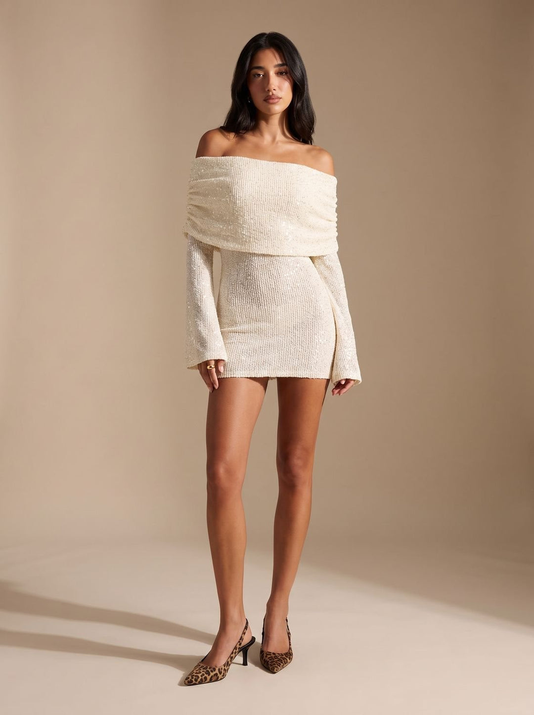 Aria | Bodycon Mini Dress mit Pailletten Off-Shoulder