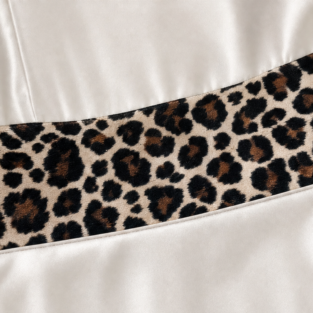 Lunavia | Midi Dress – Leopard-Panel Satin-Look für Damen