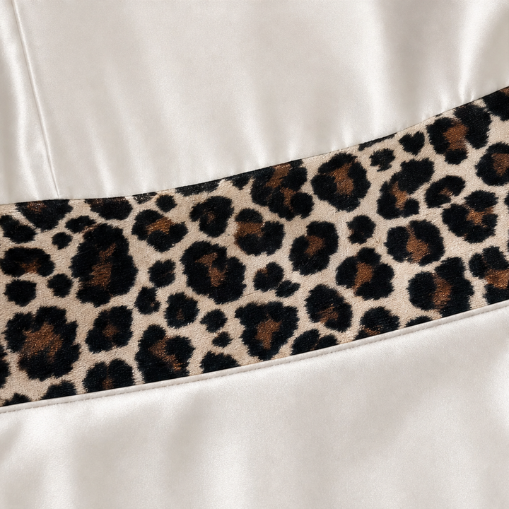 Lunavia | Midi Dress – Leopard-Panel Satin-Look für Damen