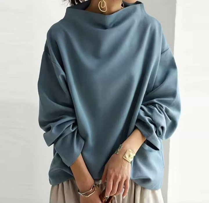 Mia | Eleganter Oversize-Strickpullover mit hohem Kragen