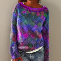 Maria | Comfortable Women's Knit Sweater with Diamond Pattern
