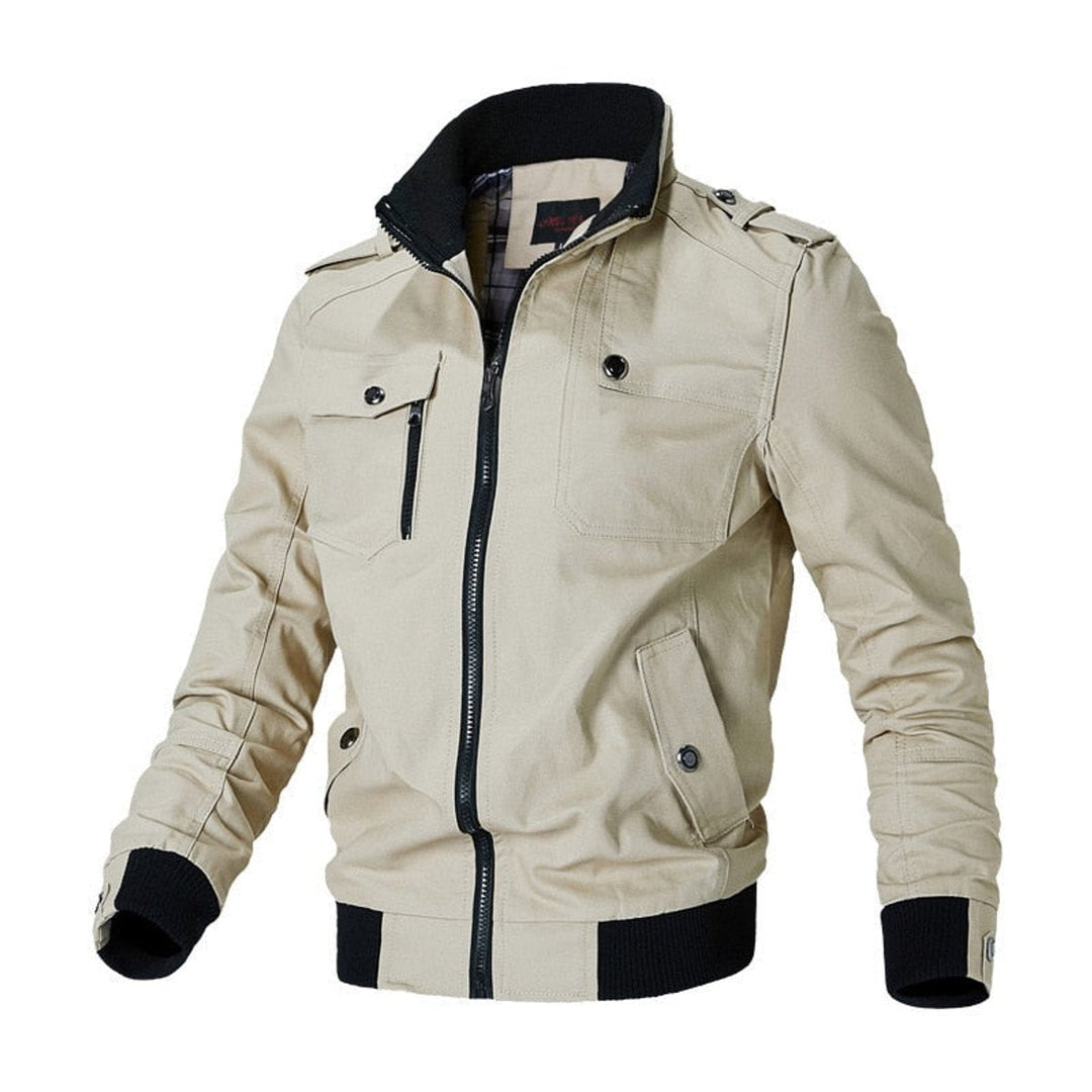 Simon | Militärische Herren-Bomberjacke Mit Funktionalem Utility-Stil