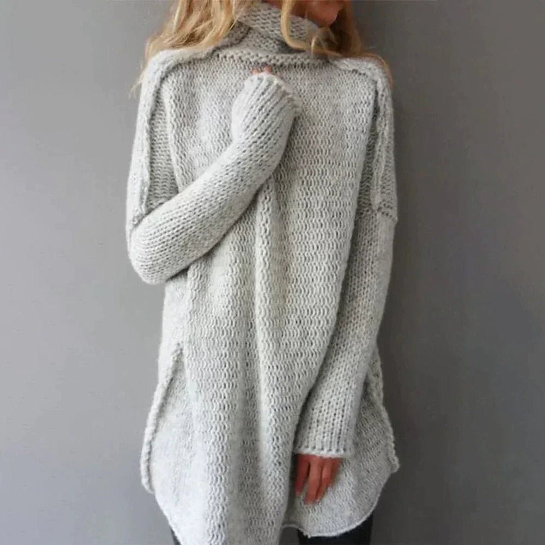 Charlotte | Grobstrick Longpullover – lässiger Oversized Turtleneck für Damen