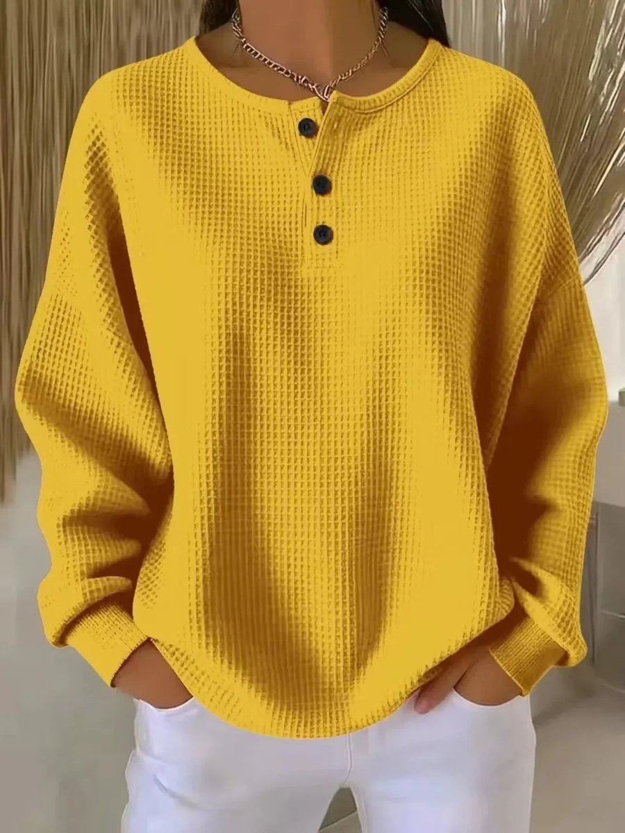 Lina | Lässiger Damen Oversized Strickpullover Mit Waffelstruktur