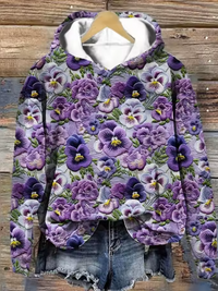Olivia | Women's Floral Hooded Sweatshirt for Relaxed Autumn Days