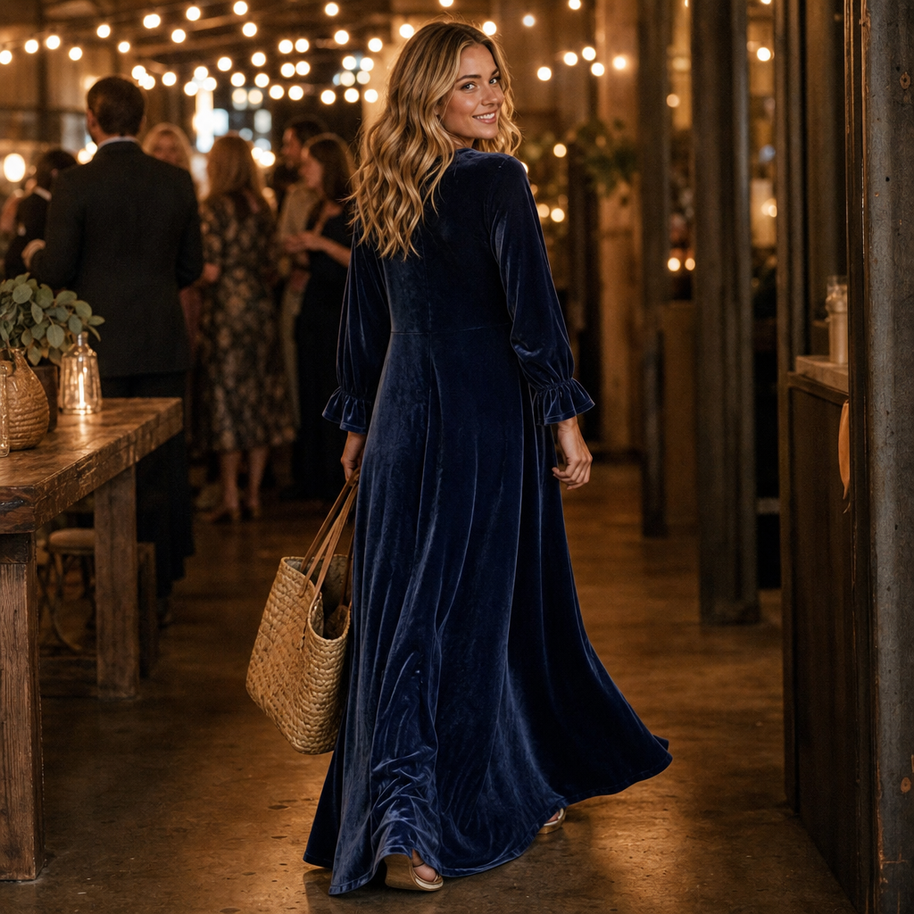 Veloura | Ruffled Sleeve Maxi Dress – Elegantes Design für Frauen