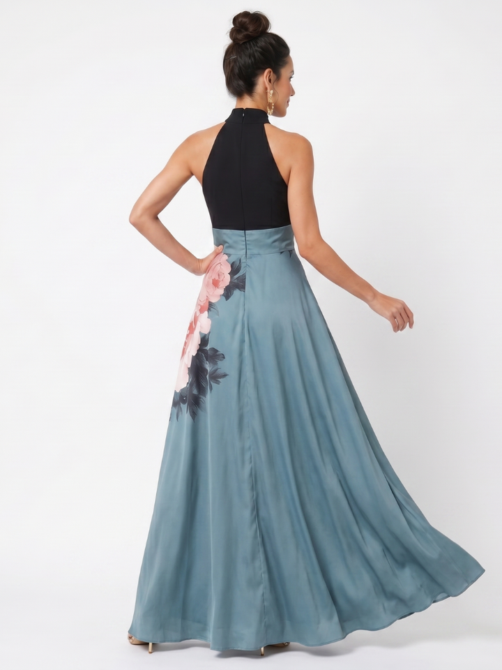 Olympas | Maxi Dress – Floral Halter Bodice für elegante Anlässe