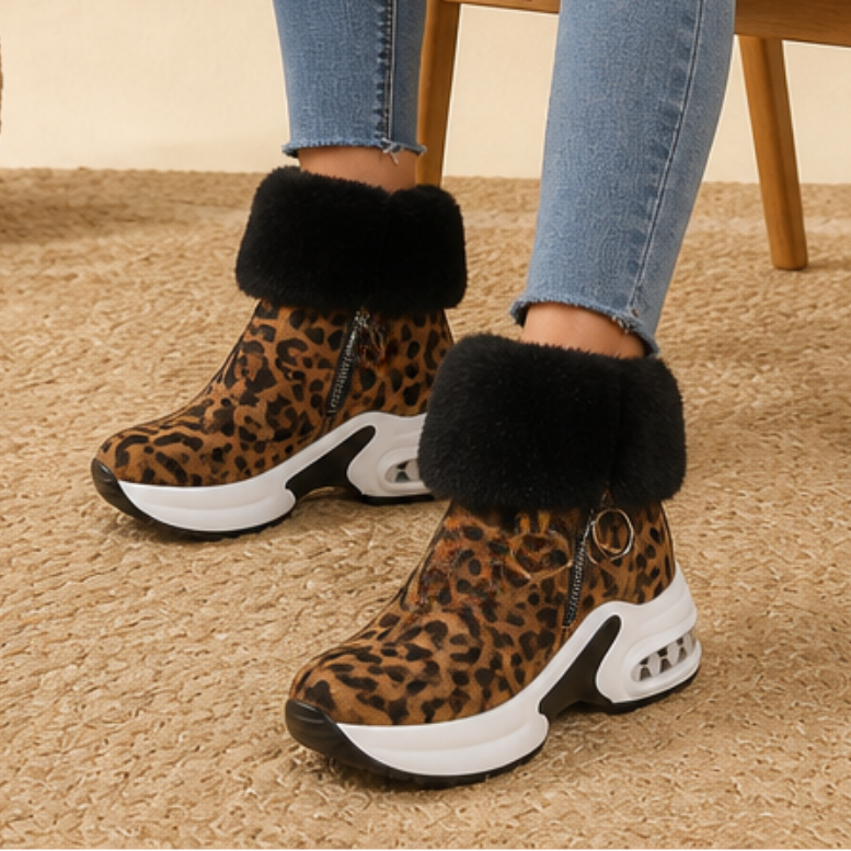 Veluna | Chunky Ankle Boots – Gemütlicher Stil mit Kunstfellkante