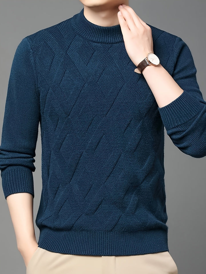 Ellis | Textured Mock-Neck Sweater – Klassisches Design für Herren