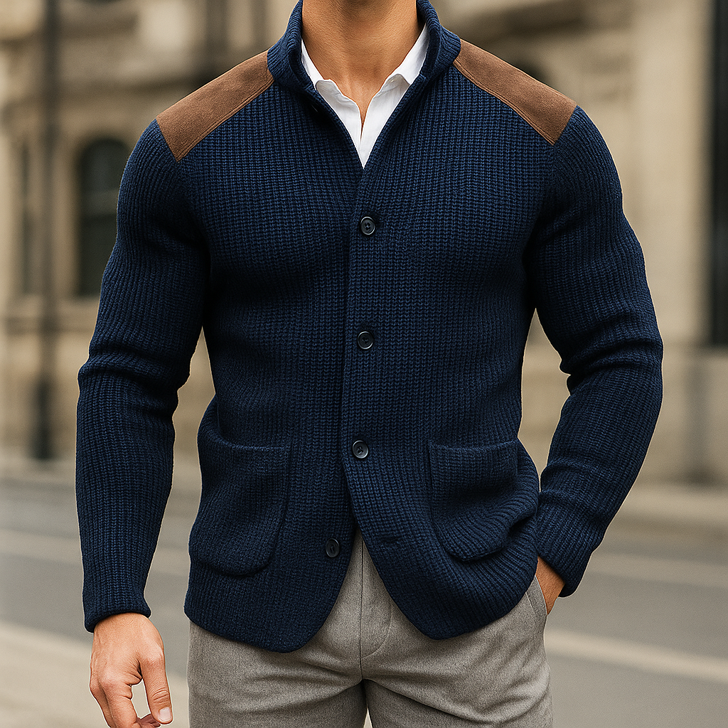 Ralph | Moderner Strukturierter Strick-Blazer Für Herren