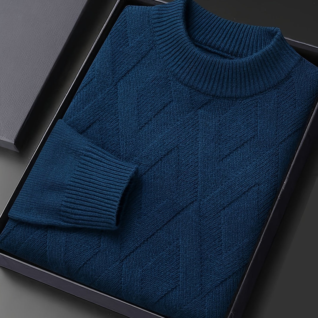 Ellis | Textured Mock-Neck Sweater – Klassisches Design für Herren