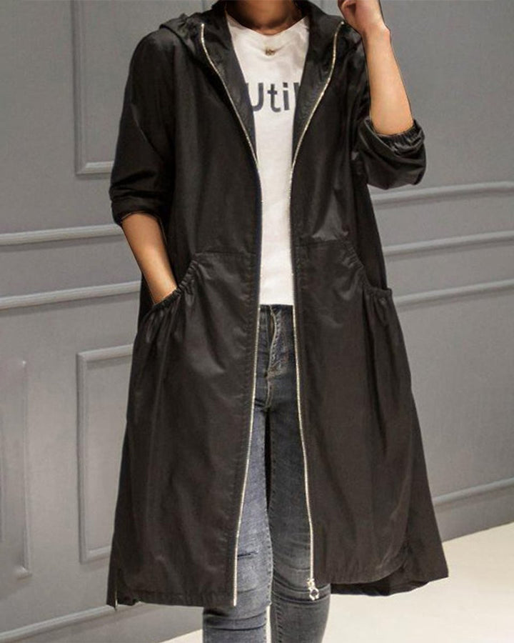 Amelie | Wasserabweisender Kapuzen-Trenchcoat mit Femininer Silhouette