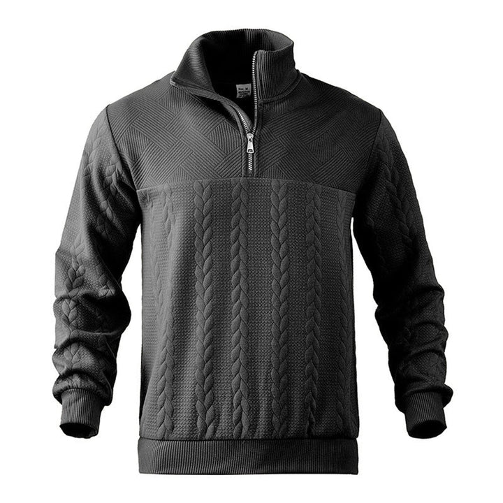 Julian | Klassischer Herren Zopfstrickpullover Mit Quarter-Zip