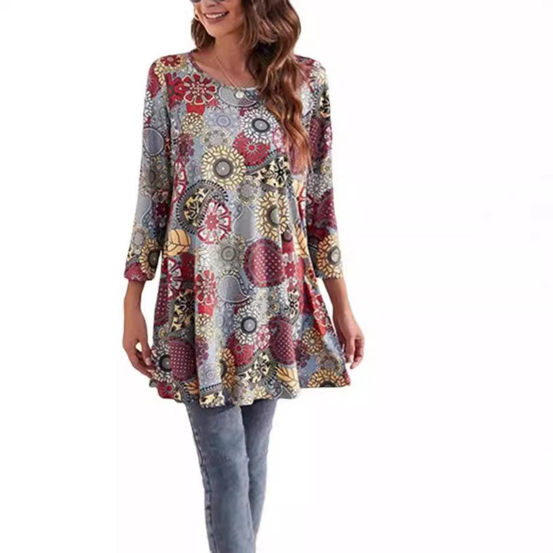 Vivienne | Mandala-Tunika Top Mit Eleganter A-Linien-Silhouette