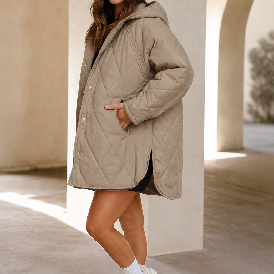 Wearbella | Diamond Quilted Hooded Puffer Jacket – Warm und Stilvoll