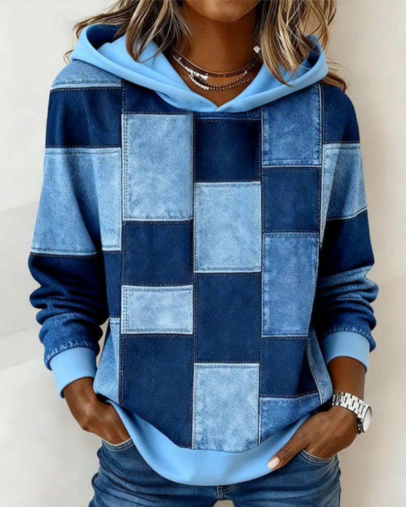Denim | Langarm-Karierten Hoodie für lässige Styles