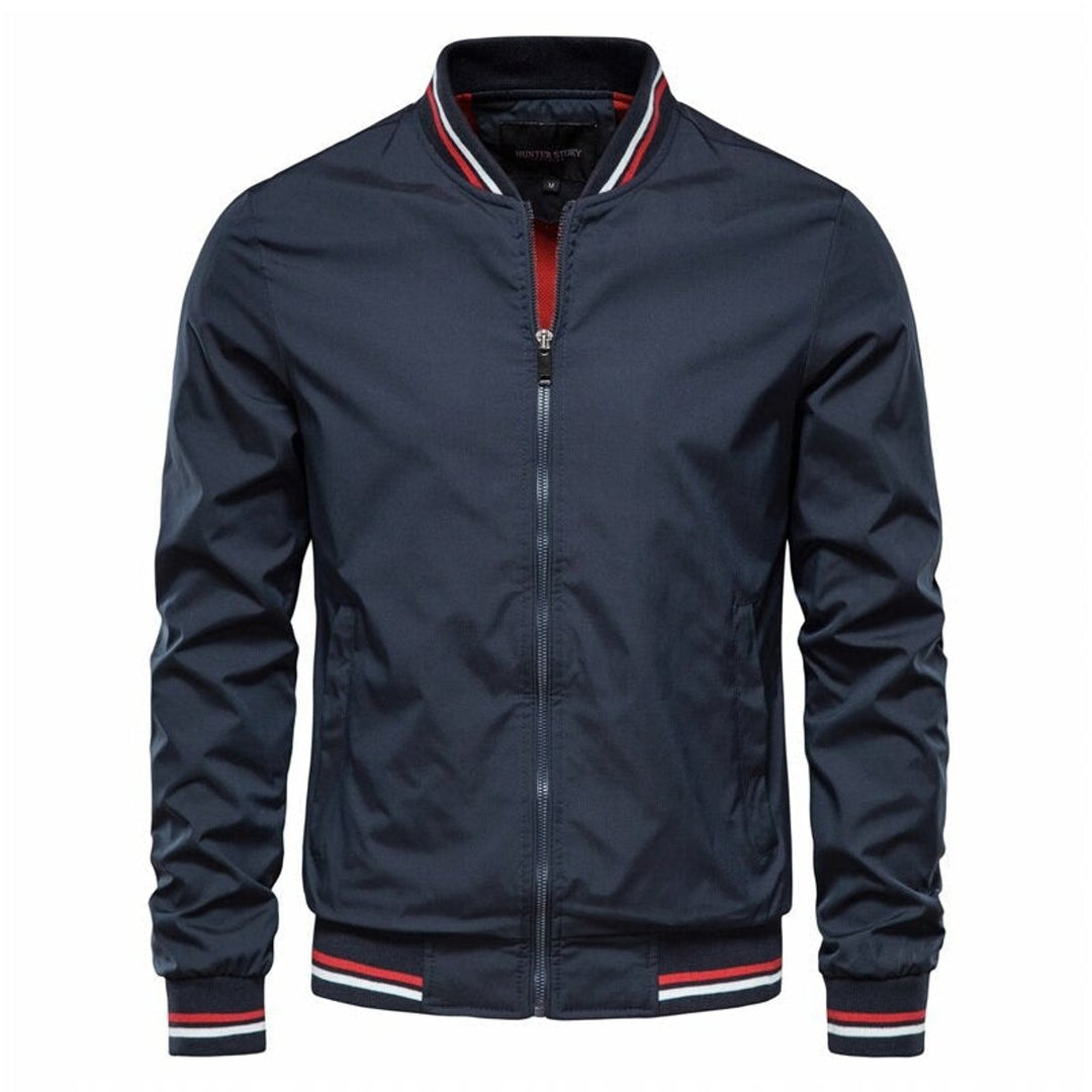 Sebastian | Lässige Herren-Bomberjacke Mit Kontrast-Rippdetails