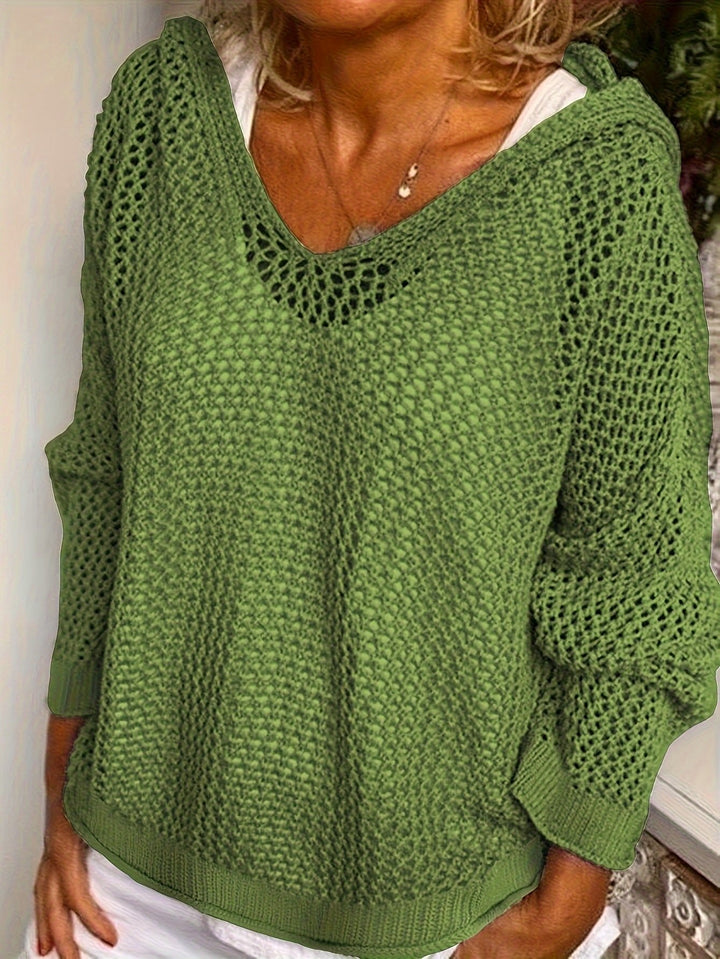 Delaney | Offener Strickpullover mit Kapuze