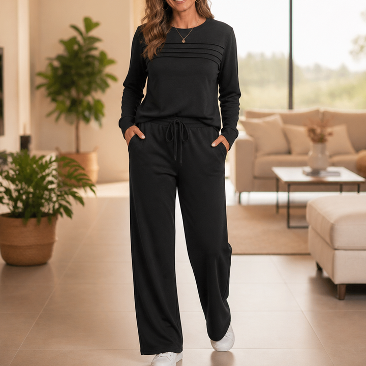 Restwell | Lounge Set – Crew Neck mit verstellbarem Bund für ultimativen Komfort