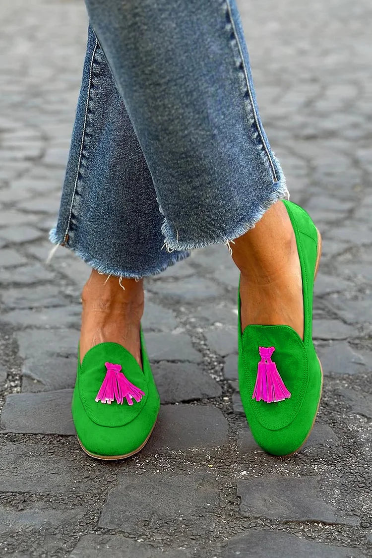 Matilda | Elegante Damen-Loafer mit spitzer Form und Fransen-Detail
