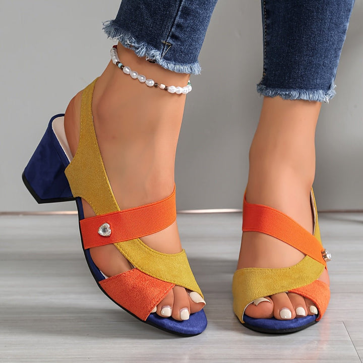 Kimberly | Orthopädische Blockabsatzschuhe – Elegante offene Zehen für Frauen