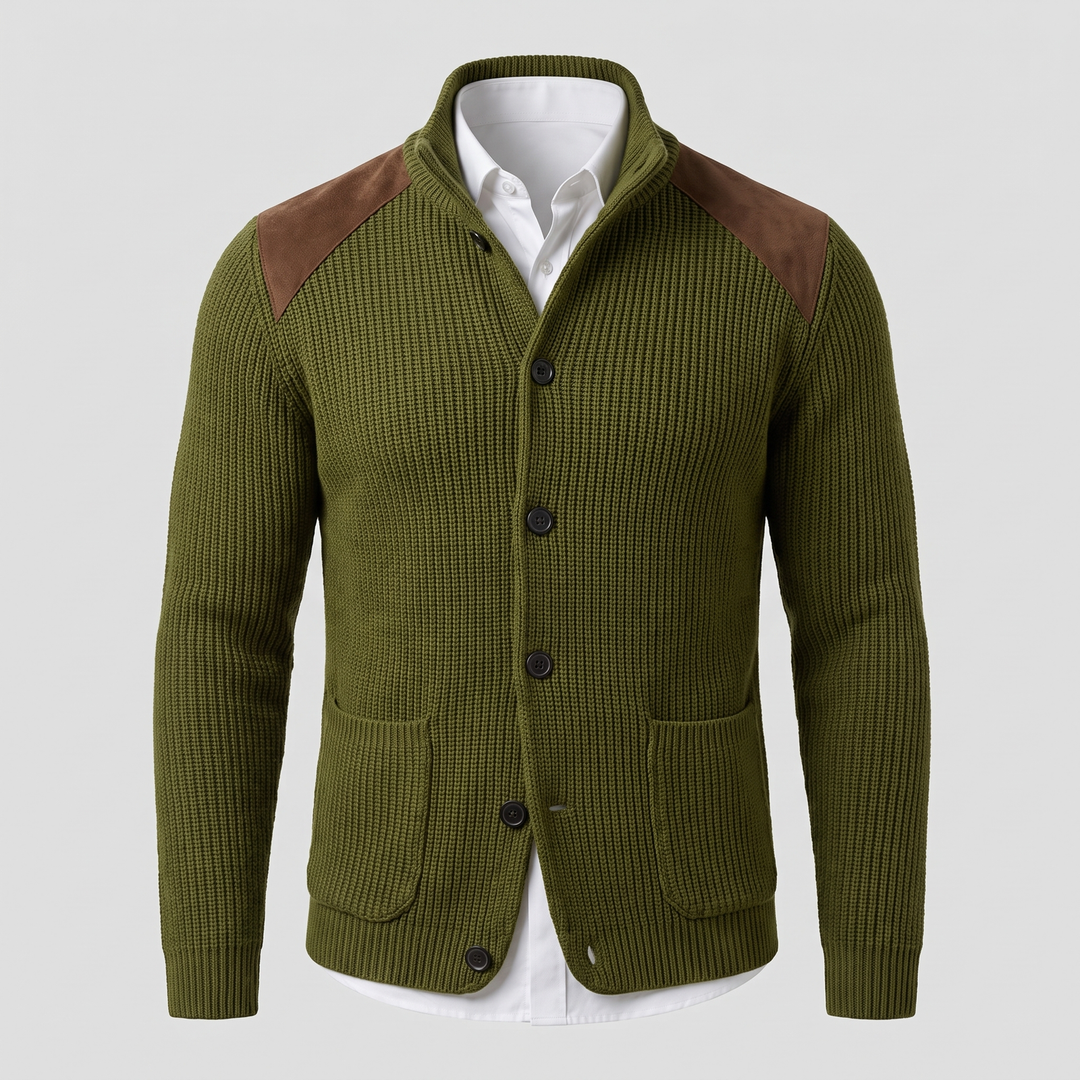 Davenport | Strickblazer mit Wildleder Akzenten