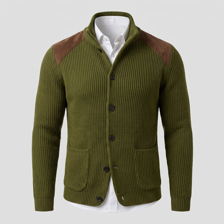 Davenport | Strickblazer mit Wildleder Akzenten