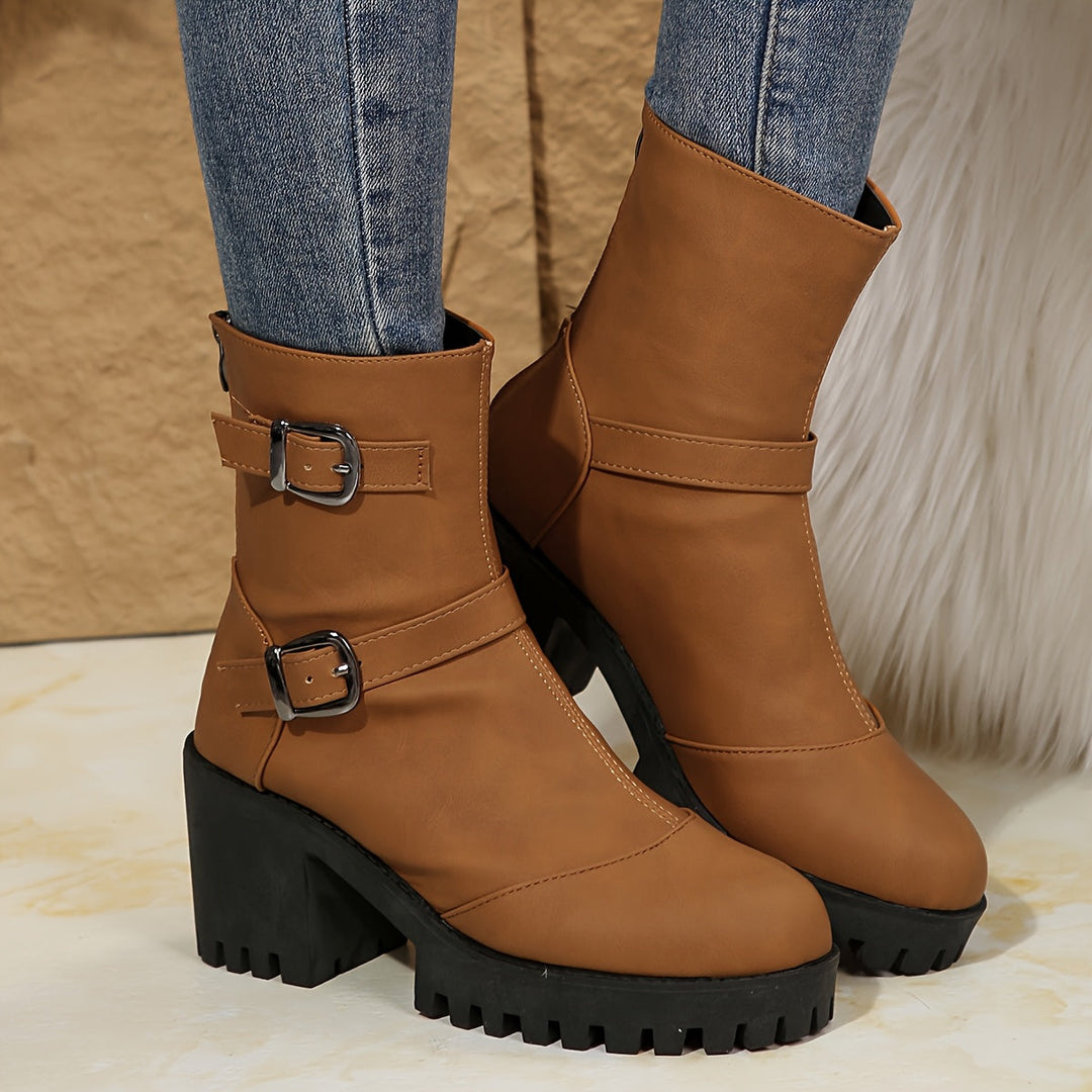 Stefanie | Modische Und Elegante Schnallen Stiefeletten