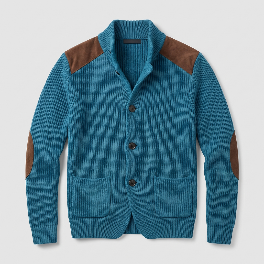Davenport | Strickblazer mit Wildleder Akzenten