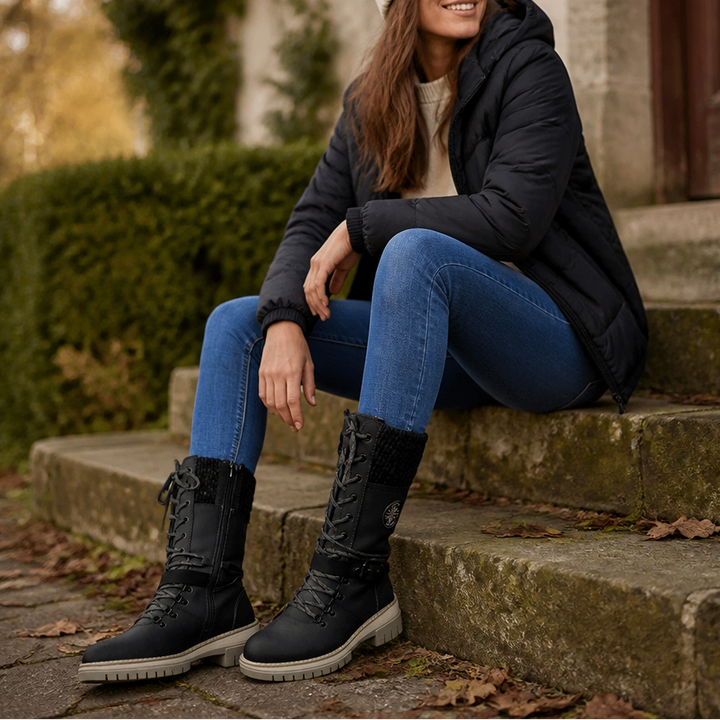 Cozette | Knit-Shaft Boots – Bequeme Winter Chelsea für Damen