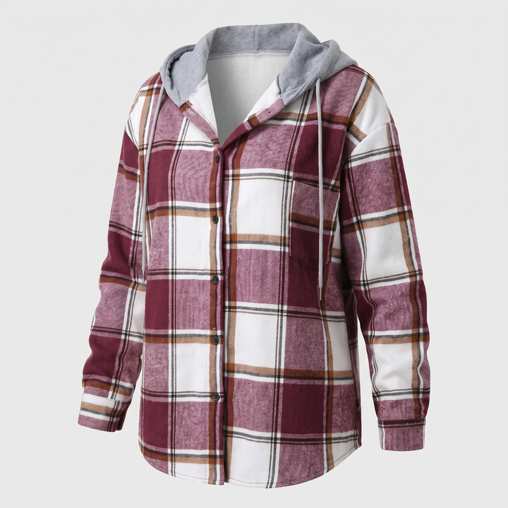 Glenna | Highland Plaid Hooded Coat – Modischer Komfort für Frauen