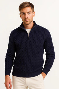 Matteo | Classic Knit Sweater with Zipper Collar