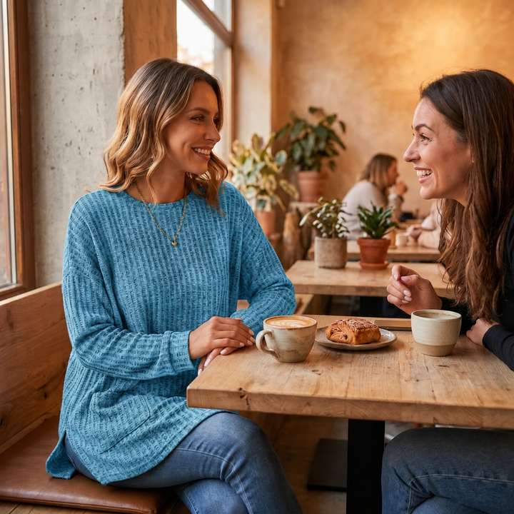 Wovelle | Waffle Knit Oversized Sweater – Flauschiger Komfort für Jede Gelegenheit