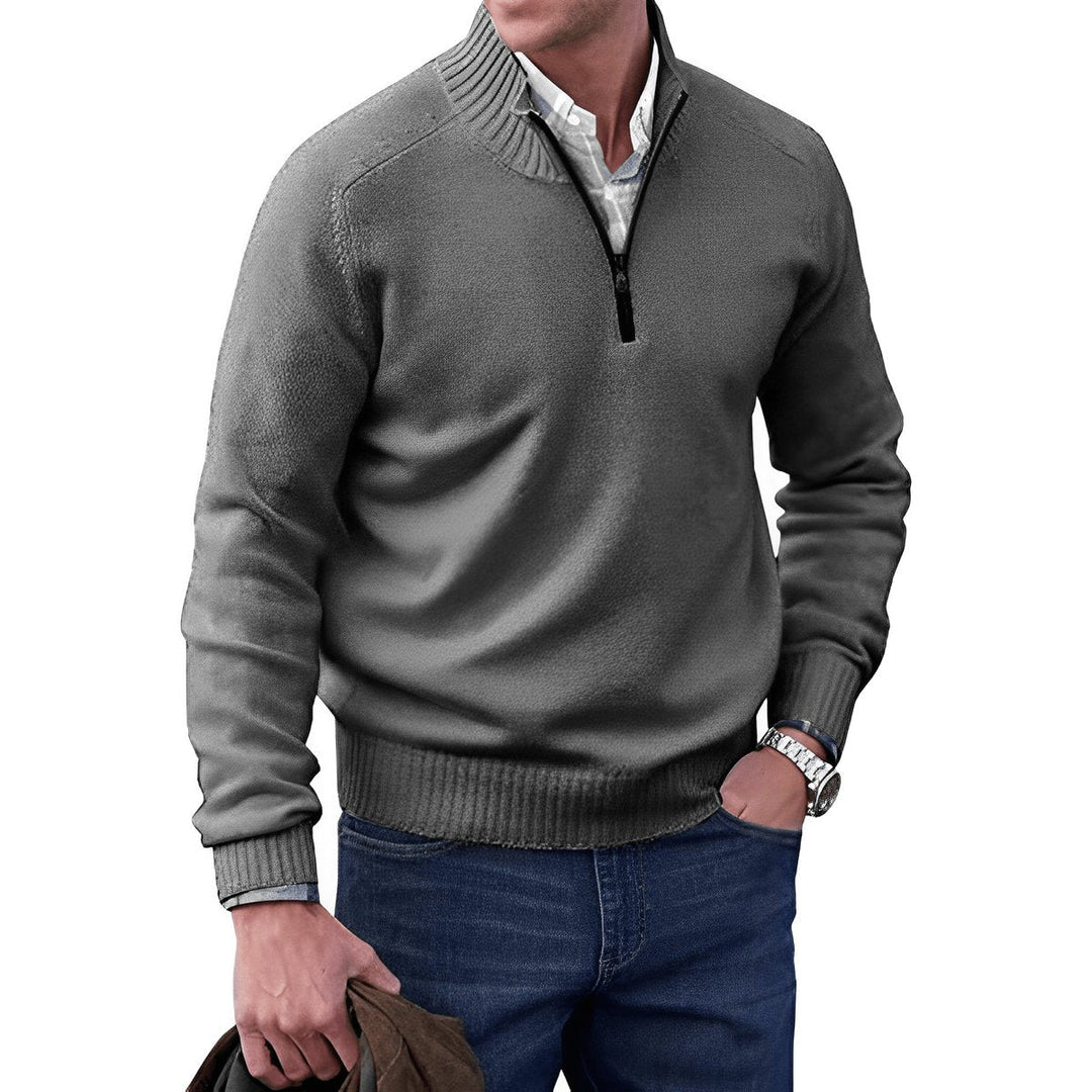 Owen | Eleganter Herren Strickpullover Mit Quarter-Zip