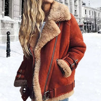 Bethany | Warm shearling jacket in a modern biker style