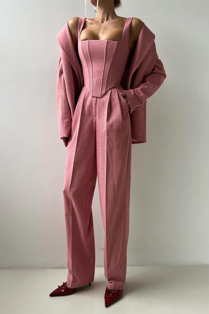 Elena | Elegantes Dreiteiliges Zweireiher-Blazer-Set Für Damen