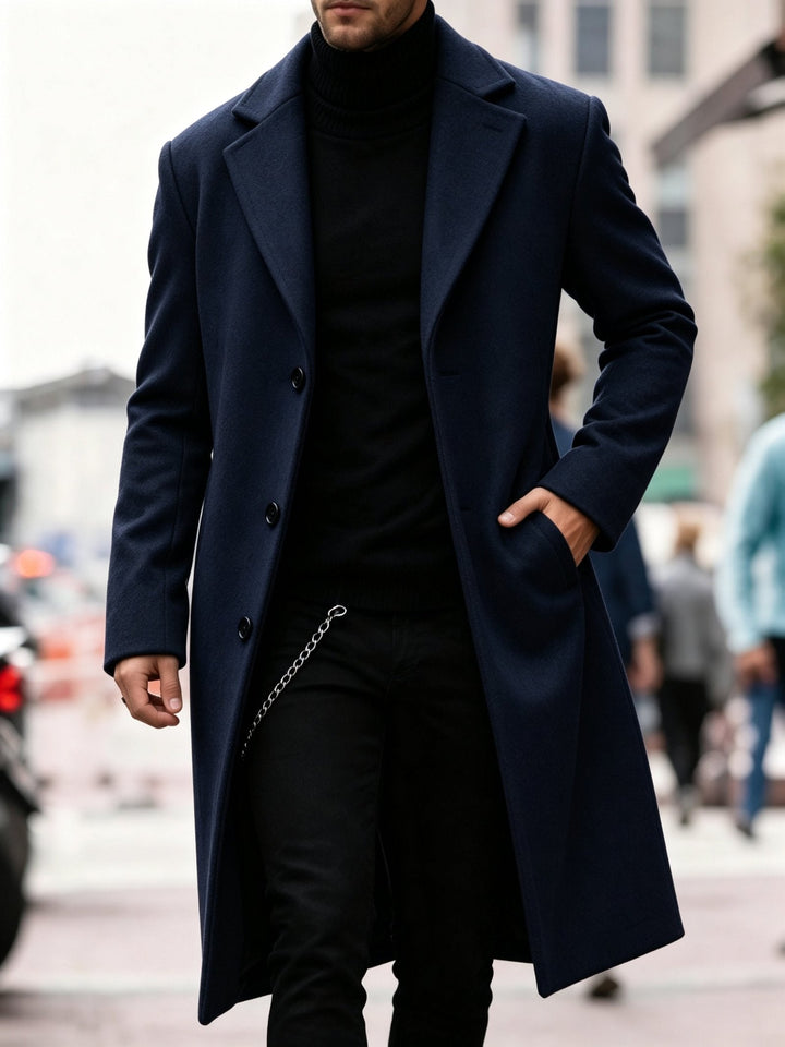 Chandler | Long Trench Coat – Timeless Elegance for Men