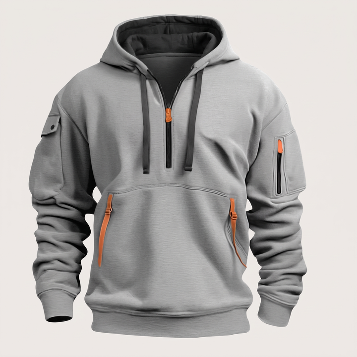Zeno | Utility Hoodie – Praktischer Half-Zip Stil für Männer