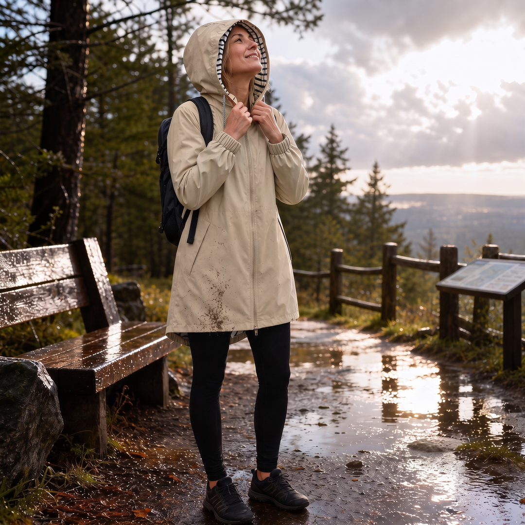Rainfell | Wasserabweisende Kapuzen-Regenjacke