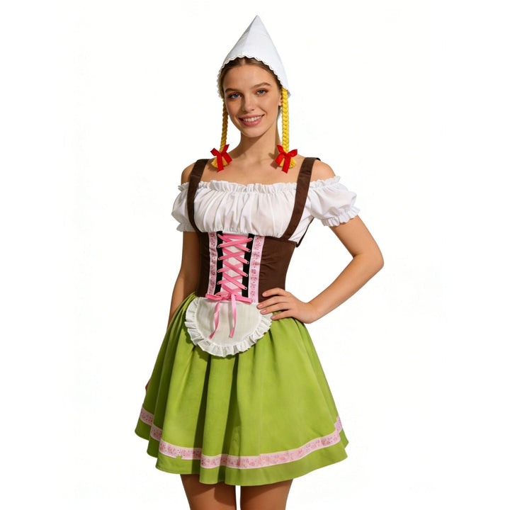 Ursula | Verspieltes Oktoberfest Dirndl Kleid Mit Schürze Und Festlichen Accessoires