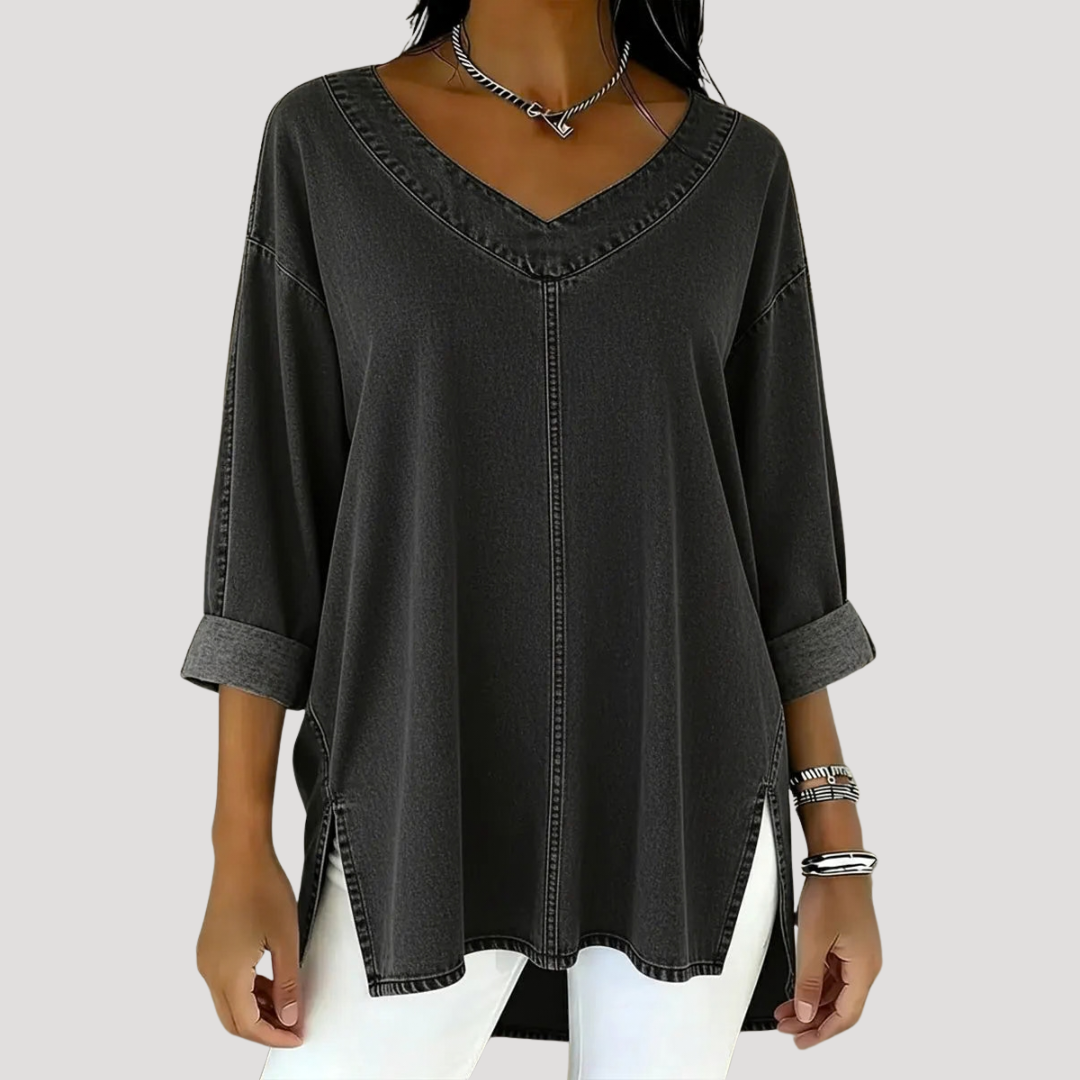 Amelie | Relaxed Tunic Top with Elegant V-Neck